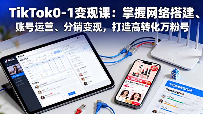（16334期）TikTok0-1变现课：掌握网络搭建、账号运营、分销变现，打造高转化万粉号插图