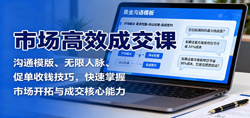 市场高效成交课:沟通模版、无限人脉、促单收钱技巧,快速掌握市场开拓与成交核心能力插图 市场高效成交课:沟通模版、无限人脉、促单收钱技巧,快速掌握市场开拓与成交核心能力插图