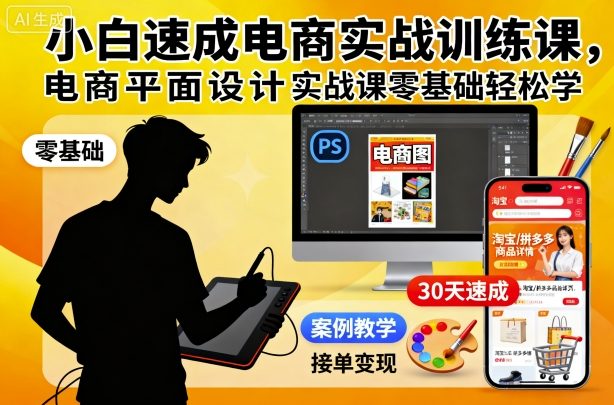 小白速成电商实战训练课,电商平面设计实战课零基础轻松学插图 小白速成电商实战训练课,电商平面设计实战课零基础轻松学插图