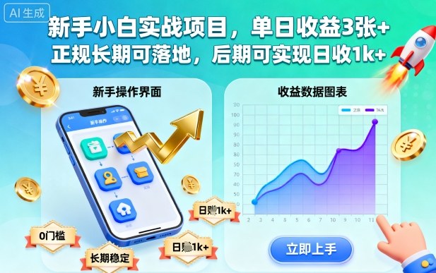 新手小白实战项目,单日收益3张+,正规长期可落地,后期可实现日收1k+插图 新手小白实战项目,单日收益3张+,正规长期可落地,后期可实现日收1k+插图