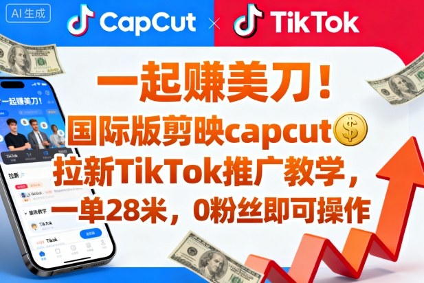 一起賺美刀!国际版剪映capcut拉新TikTok推广教学,一单28米,0粉丝即可操作(附推广入口和教学)插图 一起賺美刀!国际版剪映capcut拉新TikTok推广教学,一单28米,0粉丝即可操作(附推广入口和教学)插图