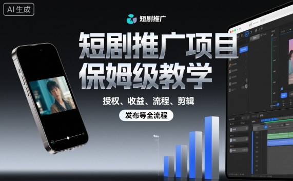 短剧推广项目保姆级教学，授权、收益、流程、剪辑，发布等全流程插图