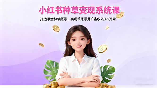 （16468期）小红书种草变现系统课：打造吸金种草账号，实现单账号月广告收入3-5万元插图