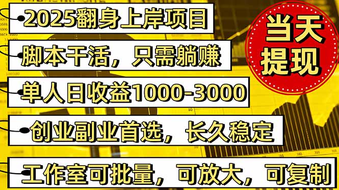 (16501期)2025翻身上岸项目脚本干活,内部客户经理内部开号,单人日收益1000-300…插图 (16501期)2025翻身上岸项目脚本干活,内部客户经理内部开号,单人日收益1000-300…插图