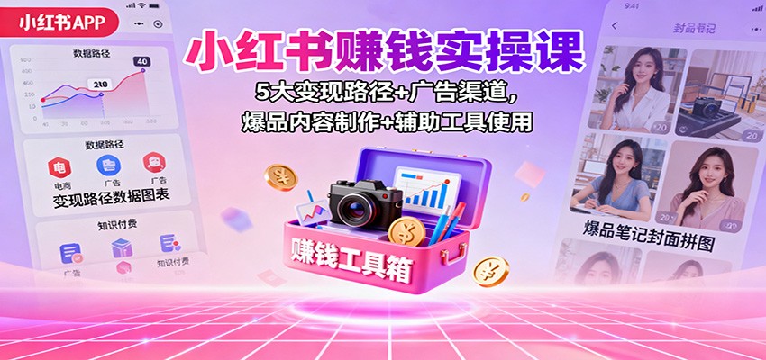 小红书赚钱实操课:5大变现路径+广告渠道,爆品内容制作+辅助工具使用插图 小红书赚钱实操课:5大变现路径+广告渠道,爆品内容制作+辅助工具使用插图