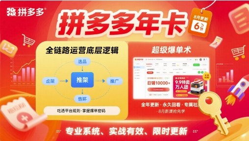 拼多多年卡，拼多多全链路运营底层逻辑，超级爆单术【更新10月】插图