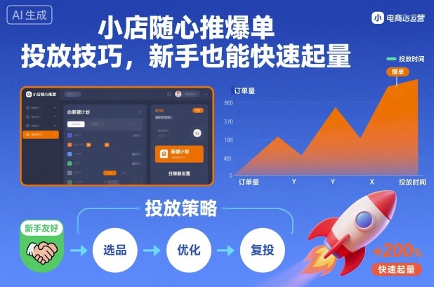 小店随心推爆单投放技巧，新手也能快速起量插图