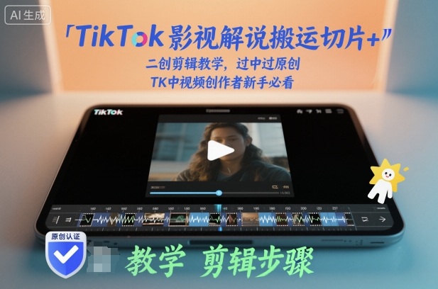 TikTok影视解说搬运切片+二创剪辑教学，过中过原创，TK中视频创作者新手必看插图