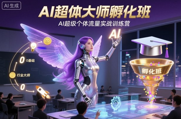AI超体大师孵化班，AI超级个体流量实战训练营插图