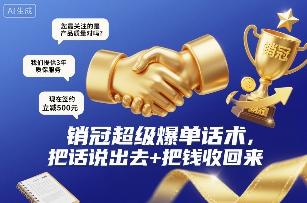 销冠超级爆单话术，把话说出去+把钱收回来插图