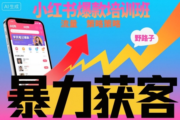 小红书爆款培训班，小红书获客野路子流量打法，暴力持续获客插图
