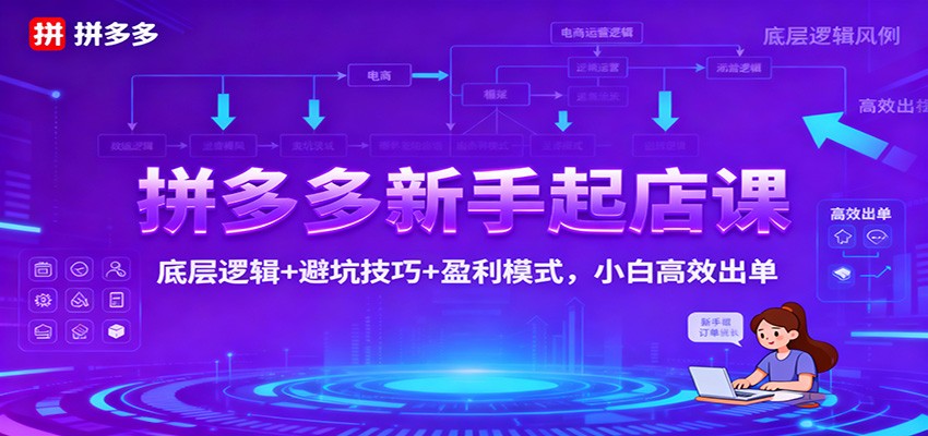 拼多多新手起店课:底层逻辑+避坑技巧+盈利模式,小白高效出单插图 拼多多新手起店课:底层逻辑+避坑技巧+盈利模式,小白高效出单插图