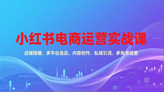(16695期)小红书电商运营实战课,店铺搭建、多平台选品、内容创作、私域引流、多账号运营等玩法插图 (16695期)小红书电商运营实战课,店铺搭建、多平台选品、内容创作、私域引流、多账号运营等玩法插图