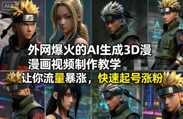 外网爆火的AI生成3D漫画视频制作教学，让你流量暴涨，快速起号涨粉！插图