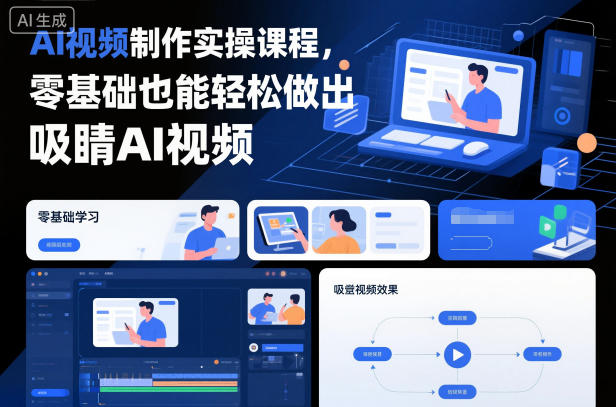 AI视频制作实操课程，零基础也能轻松做出吸睛AI视频插图