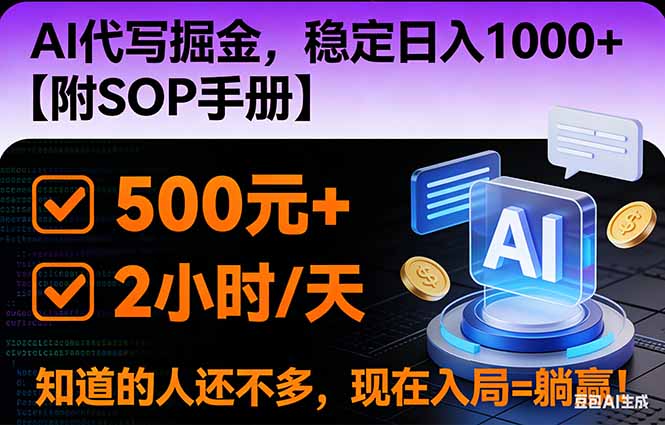 (16841期)2026风口项目,AI代写掘金,稳定日入1000+,掌握核心技能【附SOP手册】插图 (16841期)2026风口项目,AI代写掘金,稳定日入1000+,掌握核心技能【附SOP手册】插图