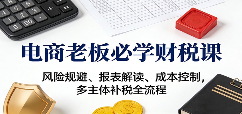 电商老板必学财税课：风险规避、报表解读、成本控制，多主体补税全流程插图