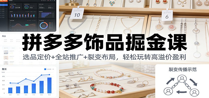 拼多多饰品掘金课：选品定价+全站推广+裂变布局，轻松玩转高溢价盈利插图