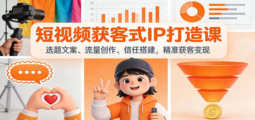 短视频获客式IP打造课：选题文案、流量创作、信任搭建，精准获客变现插图
