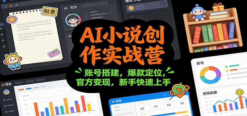 AI小说创作实战营：账号搭建，爆款定位，官方变现，新手快速上手插图