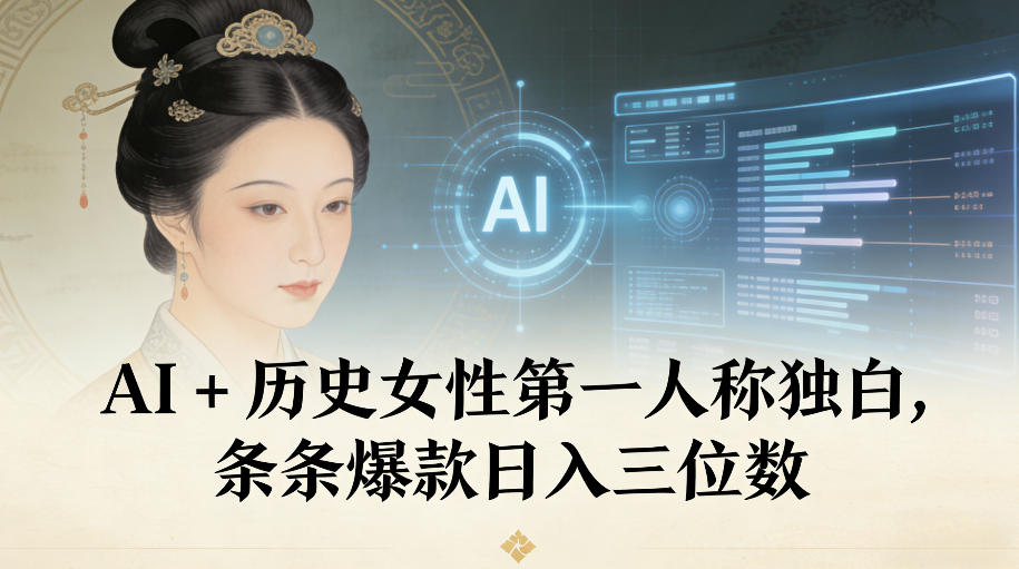 AI+历史女性第一人称独白，条条爆款日入三位数插图