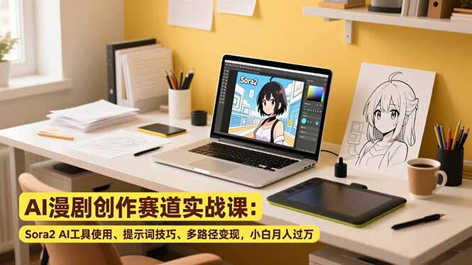 （16936期）AI漫剧创作赛道实战课：Sora2 AI工具使用、提示词技巧、多路径变现，小白月入过万插图