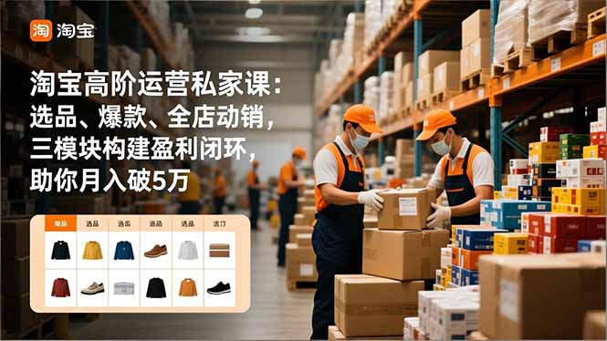 （16934期）淘宝高阶运营私家课：选品、爆款、全店动销，三模块构建盈利闭环，助你月入破5万（更新12月）插图