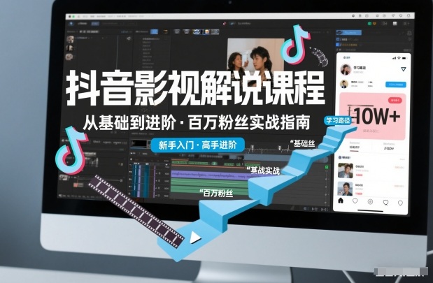 抖音百万粉丝影视解说课程，基础到进阶课，适合新手和进阶学习插图