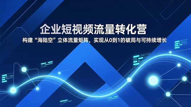（16959期）企业短视频流量转化营，构建“海陆空”立体流量矩阵，实现从0到1的破局与可持续增长插图