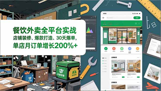 （16978期）餐饮外卖全平台实战，店铺装修、爆款打造、30天爆单，手把手教学，单店月订单增长200%+插图
