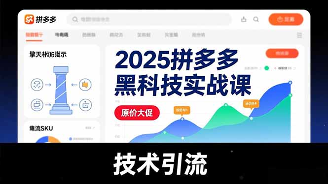 (16977期)2025拼多多黑科技实战课,擎天柱玩法、爆流SKU、原价大促,技术引流,单店日销轻松破千单插图 (16977期)2025拼多多黑科技实战课,擎天柱玩法、爆流SKU、原价大促,技术引流,单店日销轻松破千单插图