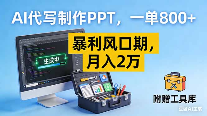 （16967期）AI代写制作PPT，一单800+， 暴利风口期，月入2万【附工具】插图