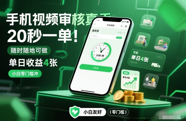手机视频审核真香！20秒一单，随时随地可做，单日收益4张，小白零门槛冲插图