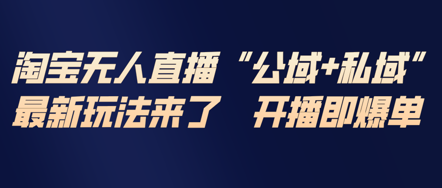 （17098期）淘宝无人直播最新玩法，包含私域和公域两种玩法插图