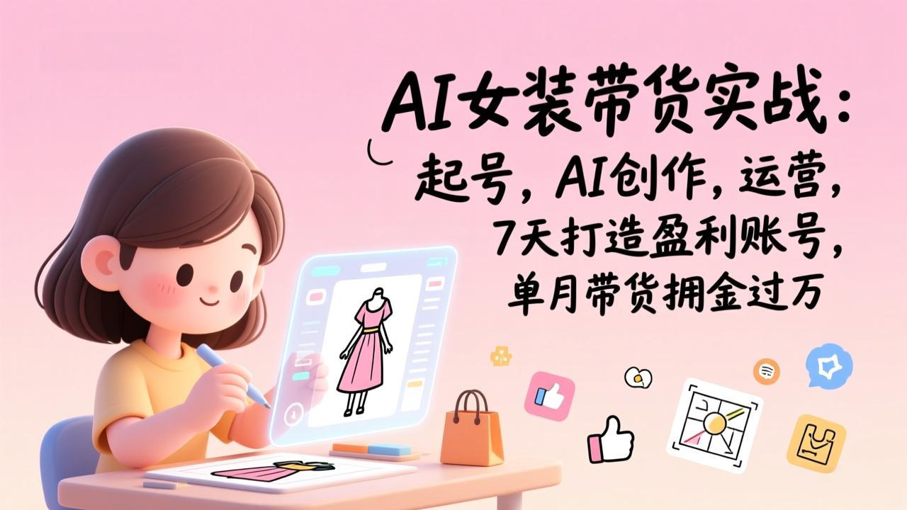（17088期）AI女装带货实战：起号，AI创作，运营，7天打造盈利账号，单月带货佣金过万插图