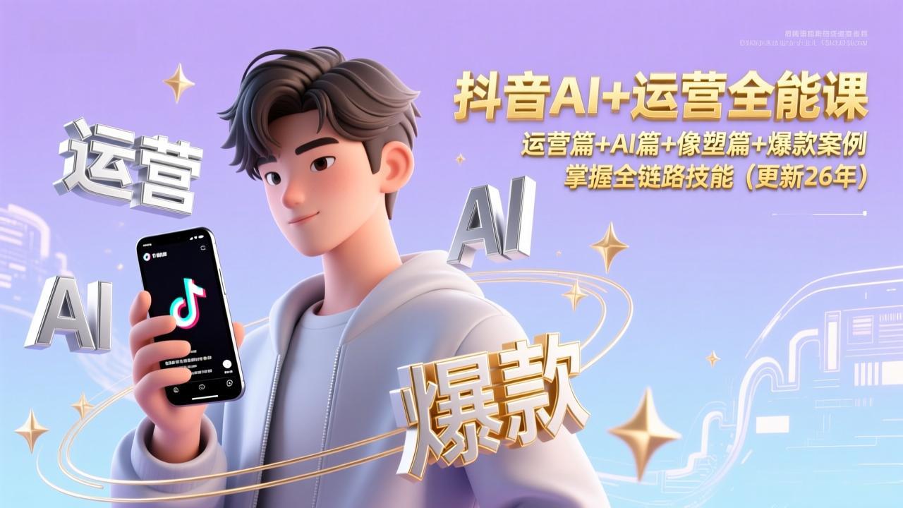 （17078期）抖音AI+运营全能课，运营篇+AI篇+像塑篇+爆款案例，掌握全链路技能（更新26年）插图