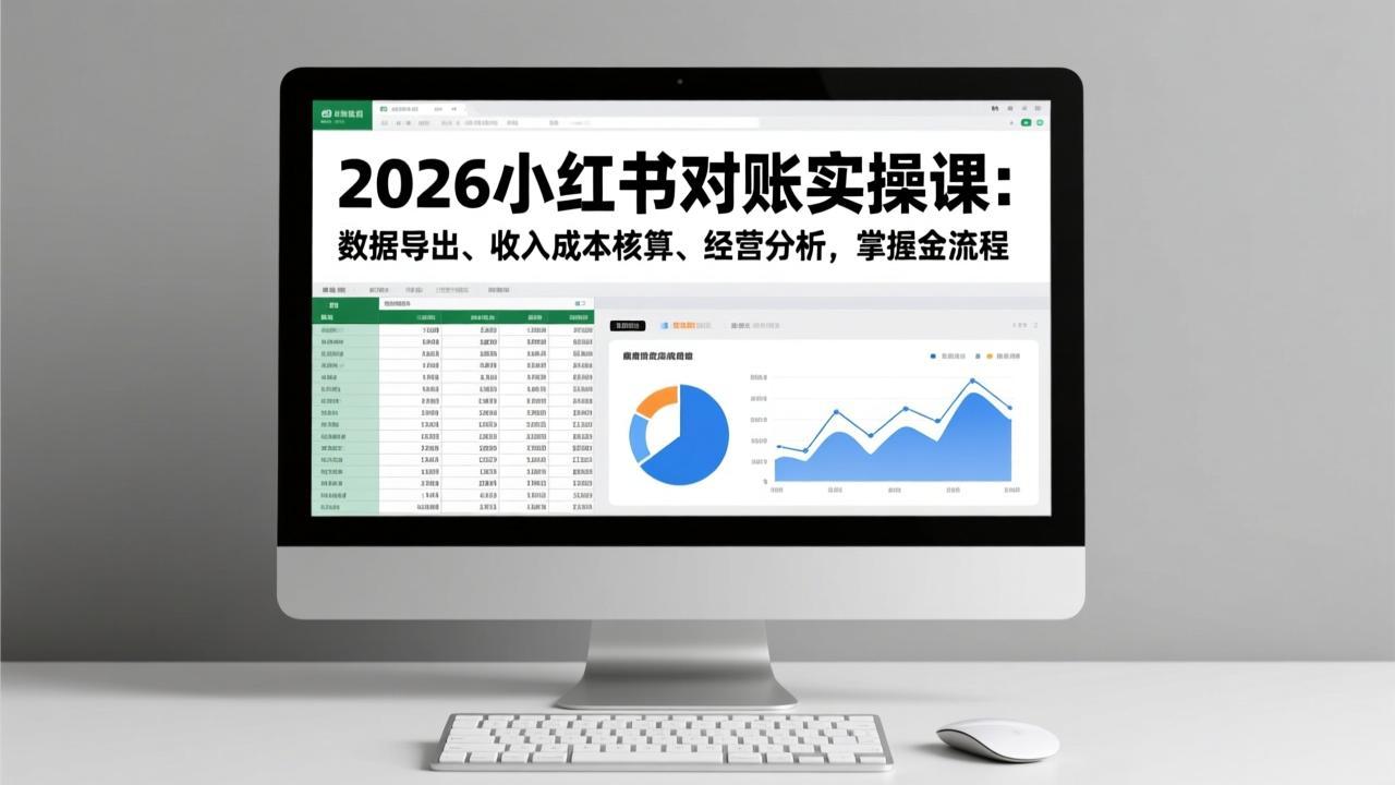（17071期）2026小红书对账实操课：数据导出、收入成本核算、经营分析，掌握全流程插图