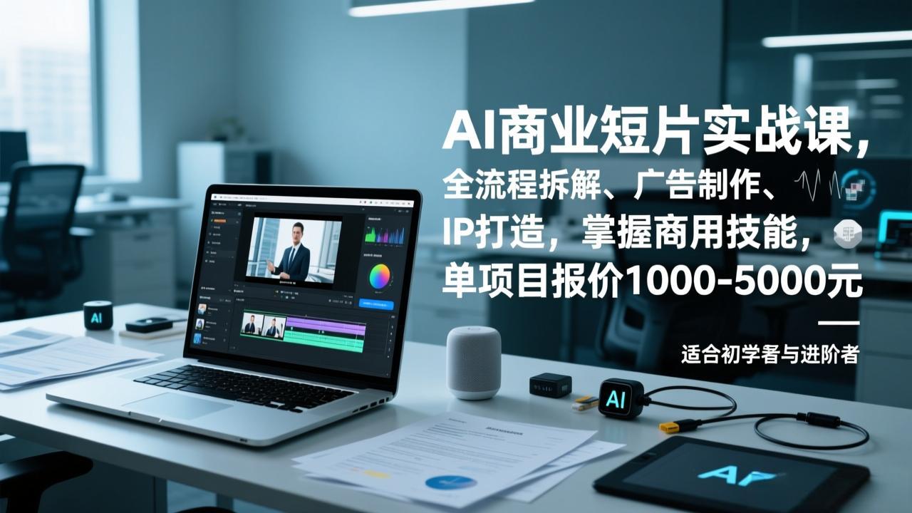 （17051期）AI商业短片实战课，全流程拆解、广告制作、IP打造，掌握商用技能，单项目报价1000-5000元插图