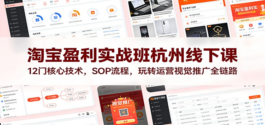淘宝盈利实战班杭州线下课：12门核心技术，SOP 流程，玩转运营视觉推广全链路插图