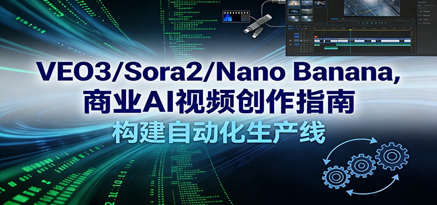 VEO3/Sora2/Nano Banana商业AI视频创作指南，构建自动化生产线插图
