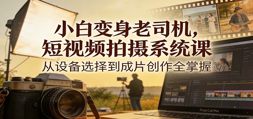 小白变身老司机，短视频拍摄系统课，从设备选择到成片创作全掌握插图