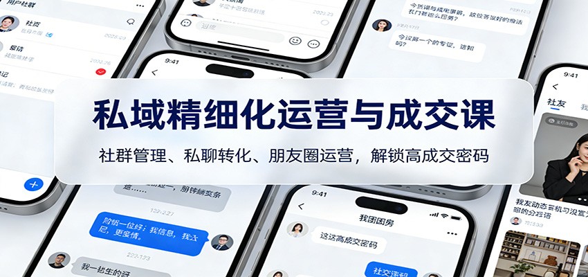 私域精细化运营与成交课：社群管理、私聊转化、朋友圈运营，解锁高成交密码插图