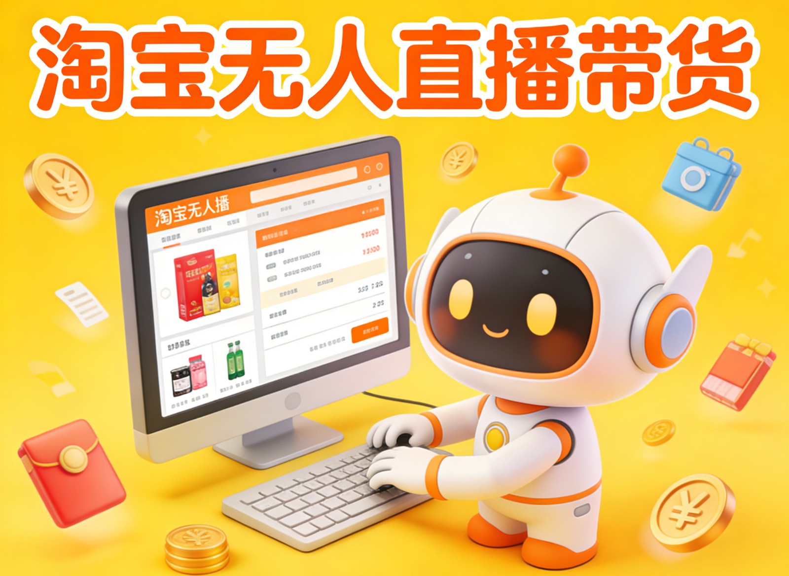 淘宝无人直播带货，24小时自动卖货，月佣金1W+，不违规不封号，不用露脸插图