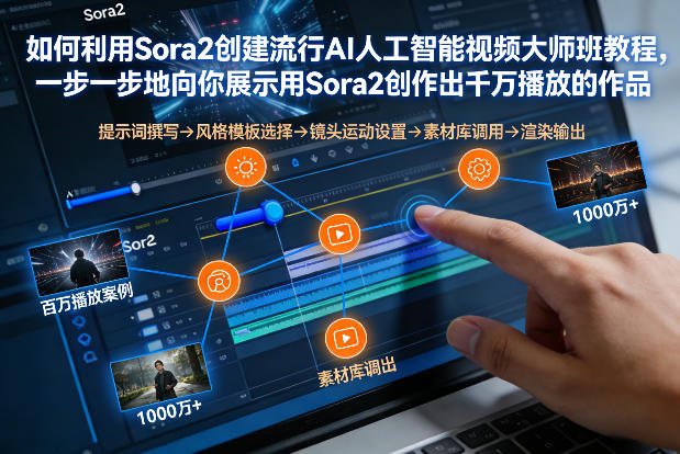 如何利用Sora2创建流行AI人工智能视频大师班，一步一步地向你展示用Sora2创作出千万播放的作品插图