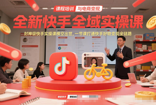 全新快手全域实操课，封神级快手实操课横空出世，一节课打通快手好物变现全链路插图