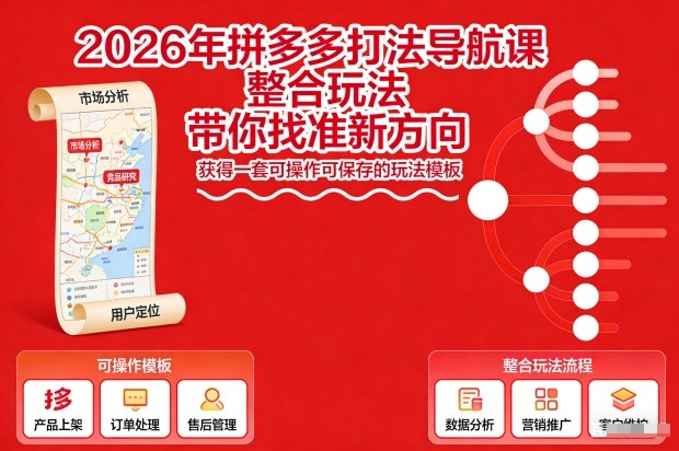 2026年拼多多打法导航课，整合玩法，带你找准新方向，获得一套可操作可保存的玩法模板插图