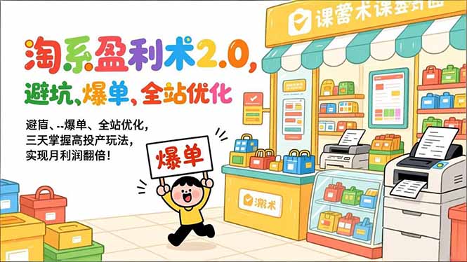 （17127期）淘系盈利术2.0，避坑、爆单、全站优化，三天掌握高投产玩法，实现月利润翻倍！插图