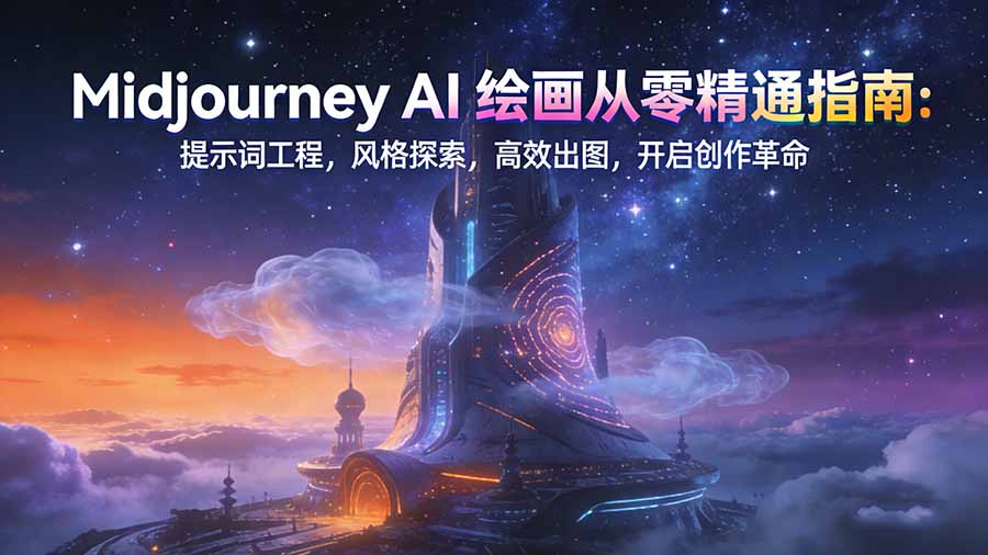 （17118期）Midjourney AI绘画从零精通指南：提示词工程，风格探索，高效出图，开启创作革命插图