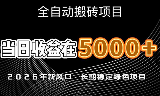 （17115期）2026年新风口赛道，当日6000+以上，可批量放大，月收入20万+，长期绿色稳定的项目插图