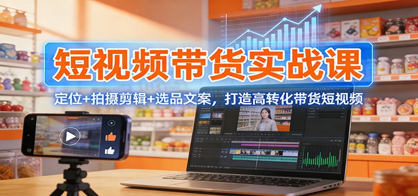 短视频带货实战课:定位+拍摄剪辑+选品文案,打造高转化带货短视频插图 短视频带货实战课:定位+拍摄剪辑+选品文案,打造高转化带货短视频插图